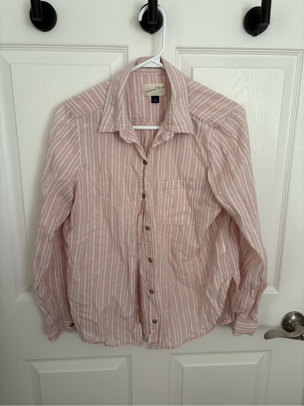 Universal Thread Woman Pink Stripe Button-Down Shirt